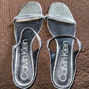 Calvin Klein Metallic Silver Sandals
